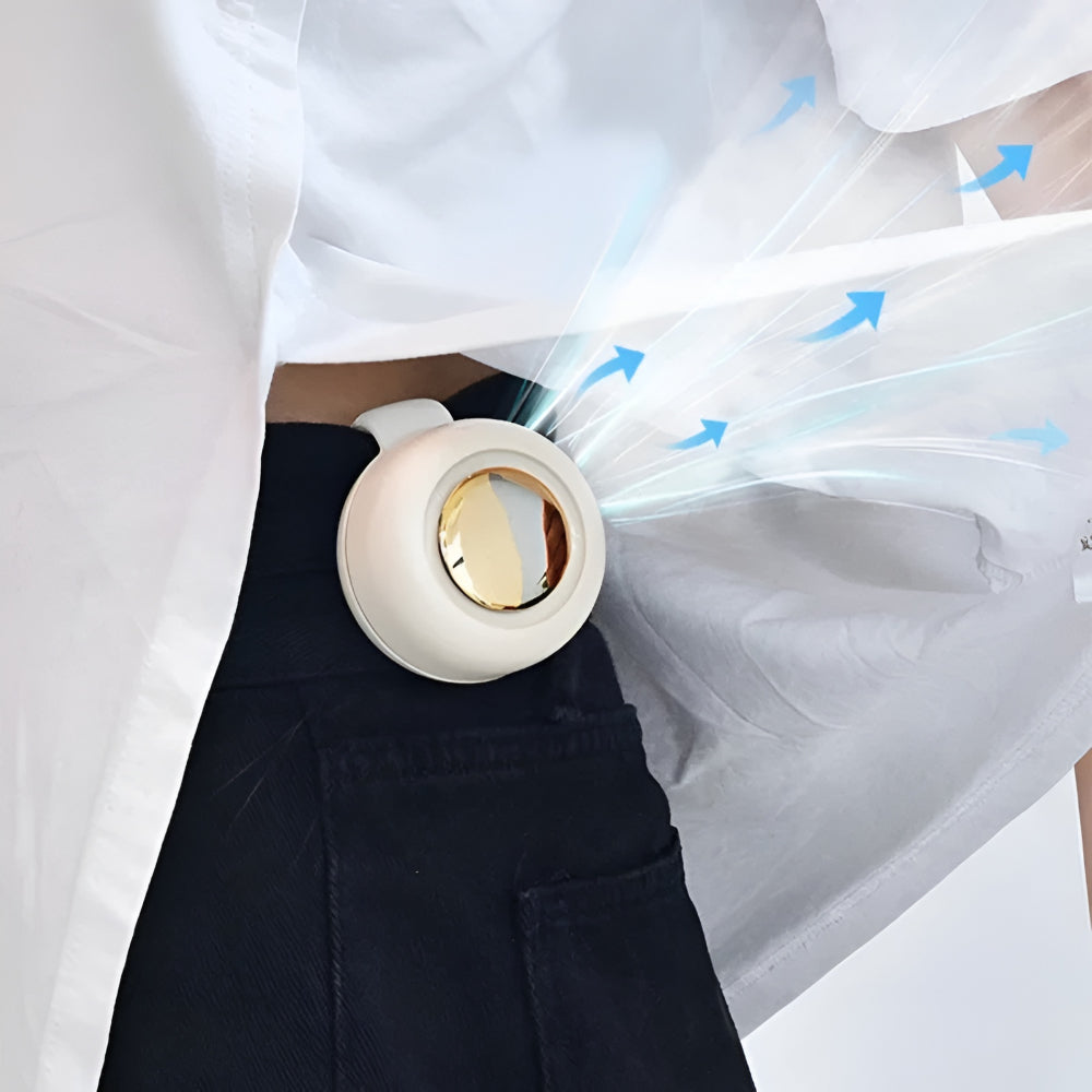 Ventilador portátil portátil manos libres con clip para cintura enfriador