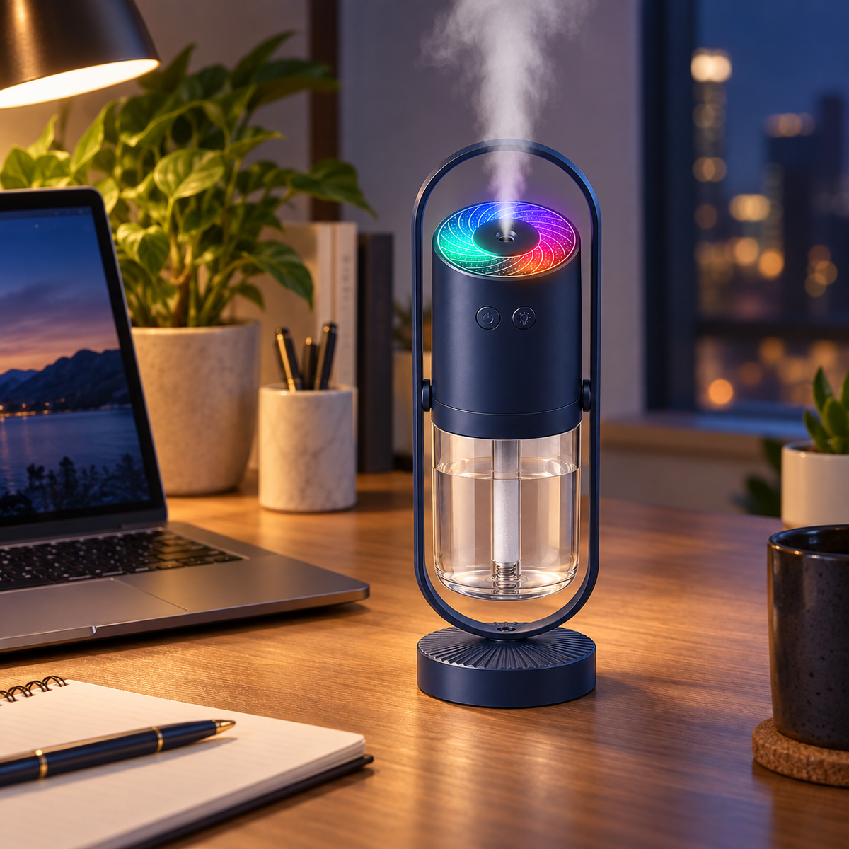 Funcție LED pentru lumină de noapte și umidificator portabil mini