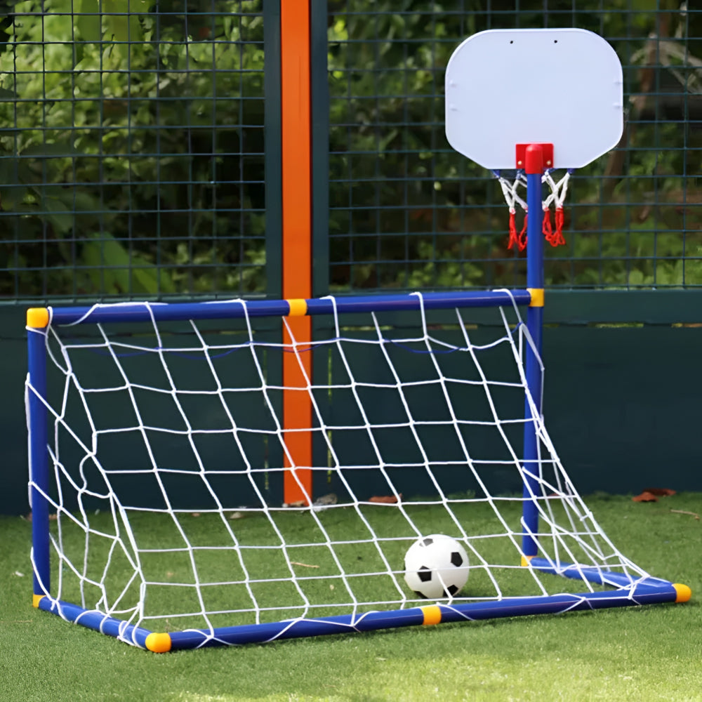 Portería portátil de fútbol y juguete de baloncesto para deportes al aire libre