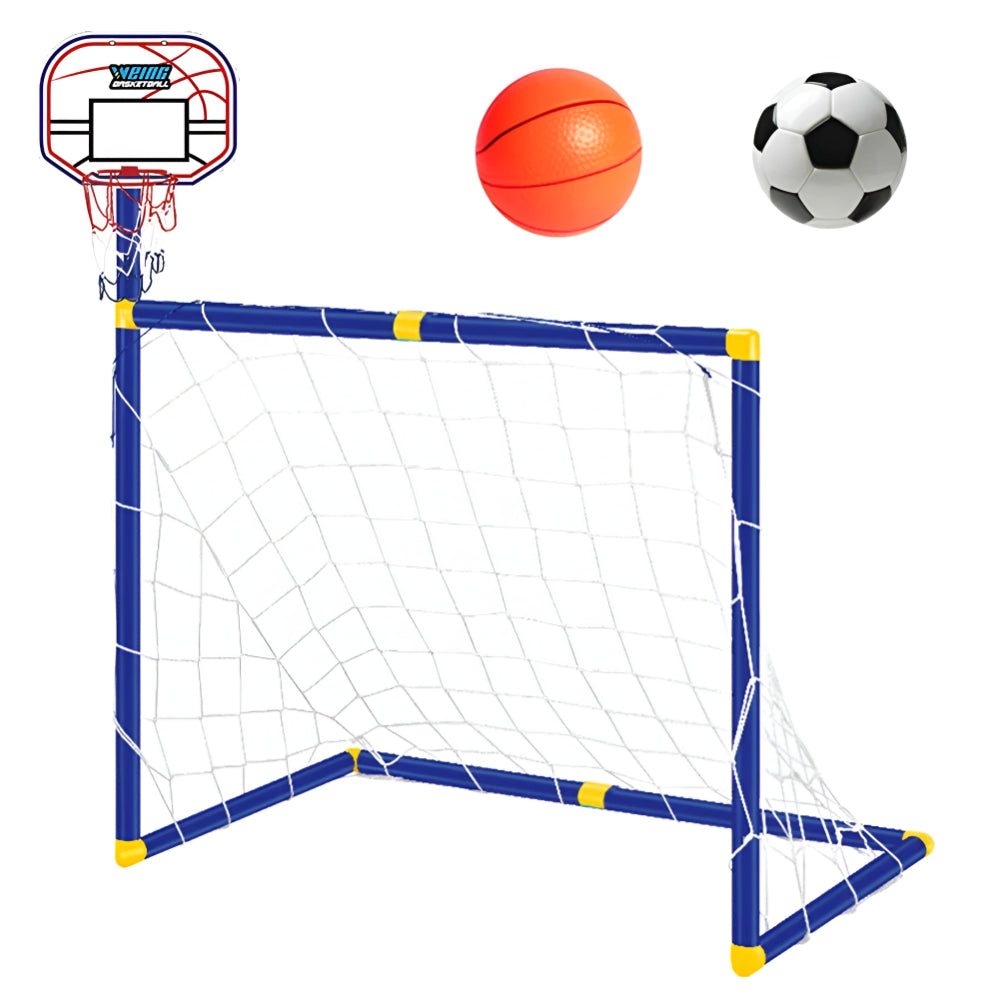 Portería portátil de fútbol y juguete de baloncesto para deportes al aire libre