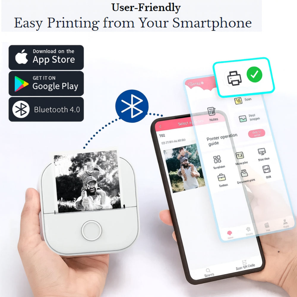 Impresora térmica portátil dispositivo de etiquetas y fotos de bolsillo con Bluetooth