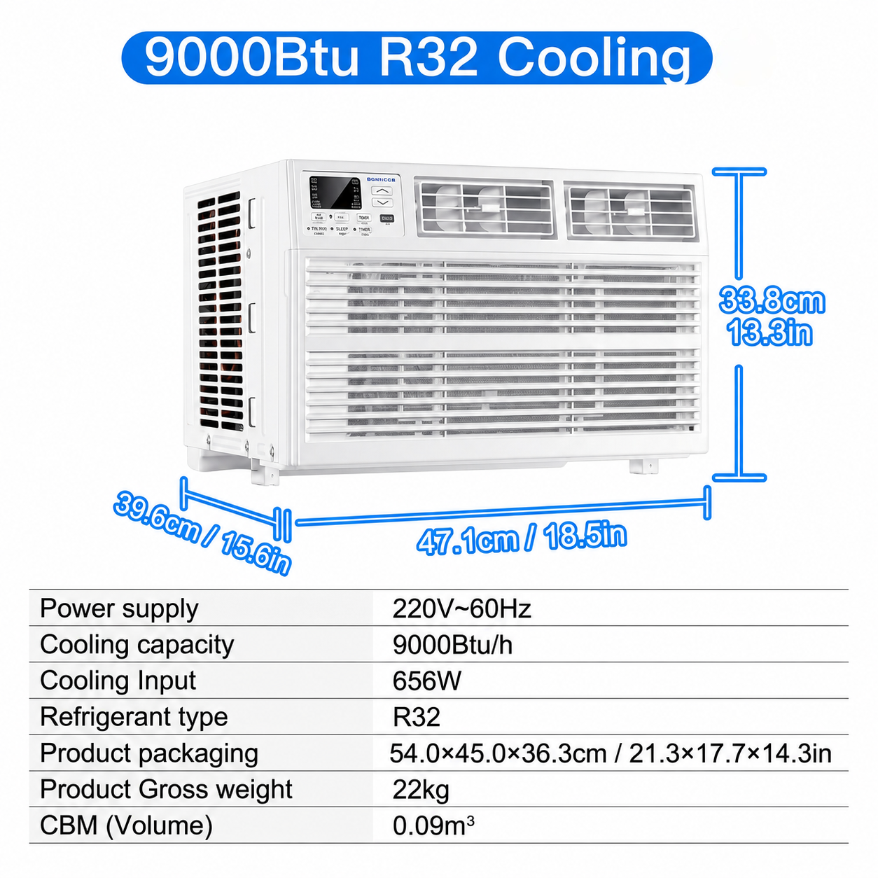 Aparat de aer condiționat portabil pentru fereastră, eficient energetic, compact
