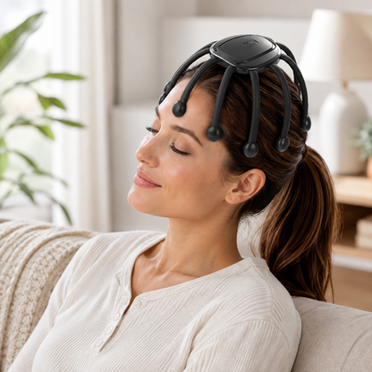 Masajeador eléctrico portátil para la cabeza, inalámbrico y manual, tipo shiatsu
