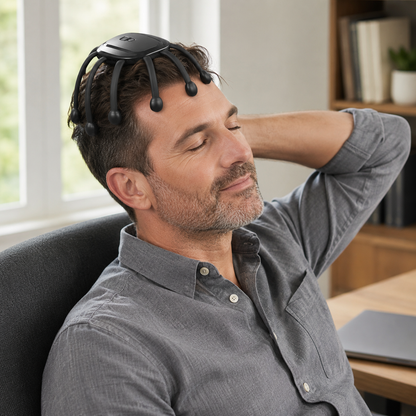 Masajeador eléctrico portátil para la cabeza, inalámbrico y manual, tipo shiatsu