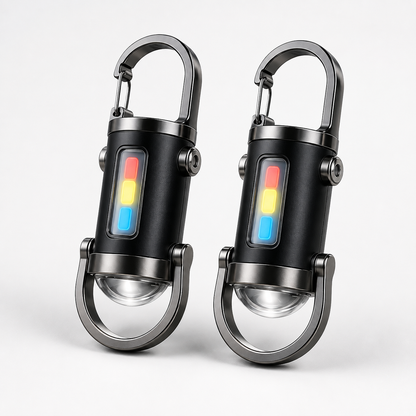 Torcia portatile LED con moschettone, design compatto