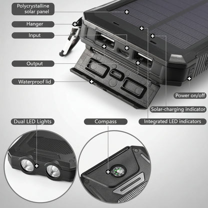 Solar Charger 20000mAh Waterproof Power Bank