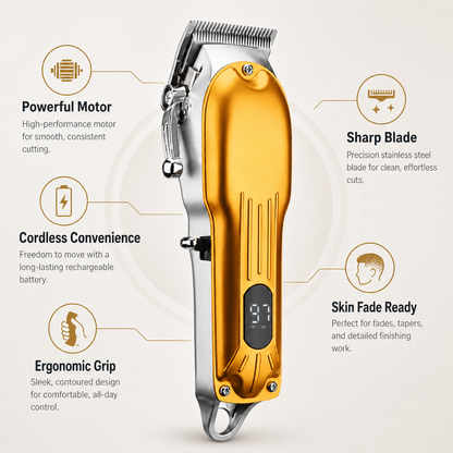 Powerful Motor Hair Beard Trimmer Sharp Blade Skin Fade