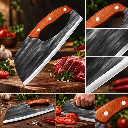 Coltello da cucina forgiato con precisione, multiuso, con impugnatura ergonomica