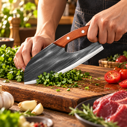 Coltello da cucina forgiato con precisione, multiuso, con impugnatura ergonomica