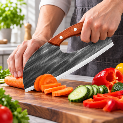 Coltello da cucina forgiato con precisione, multiuso, con impugnatura ergonomica