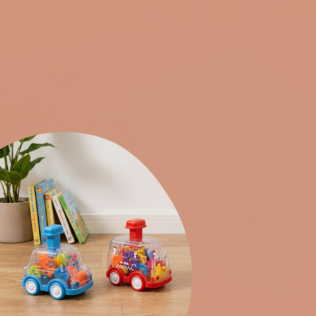Carro Brinquedo Mecanismo Engrenagem Educativo Infantil Colorido