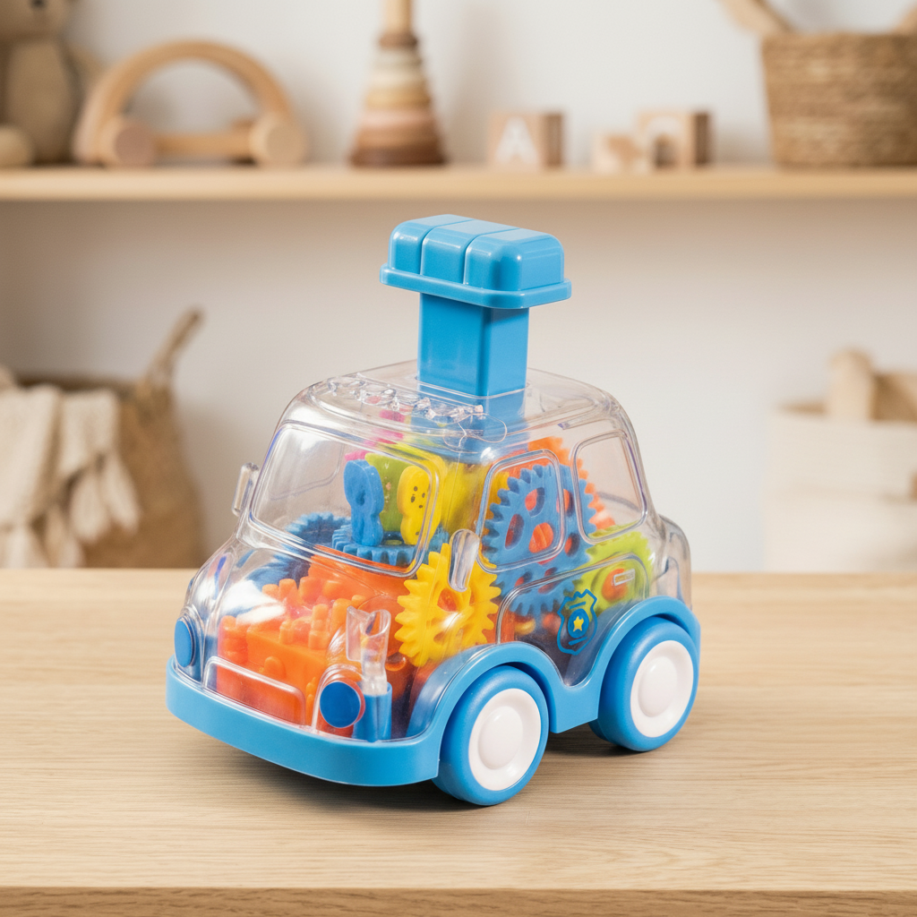Carro Brinquedo Mecanismo Engrenagem Educativo Infantil Colorido