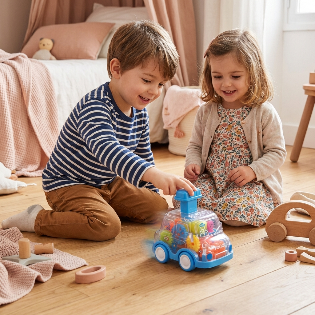 Carro Brinquedo Mecanismo Engrenagem Educativo Infantil Colorido