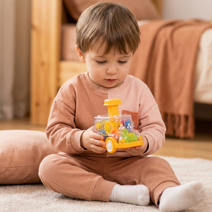 Carro Brinquedo Mecanismo Engrenagem Educativo Infantil Colorido