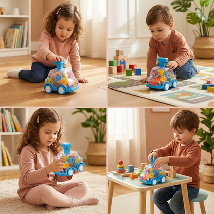 Carro Brinquedo Mecanismo Engrenagem Educativo Infantil Colorido