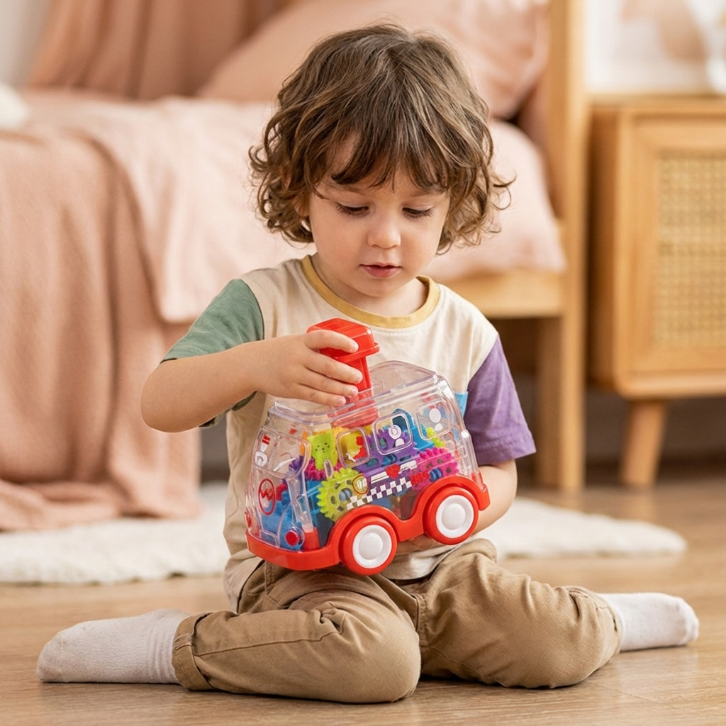 Carro Brinquedo Mecanismo Engrenagem Educativo Infantil Colorido