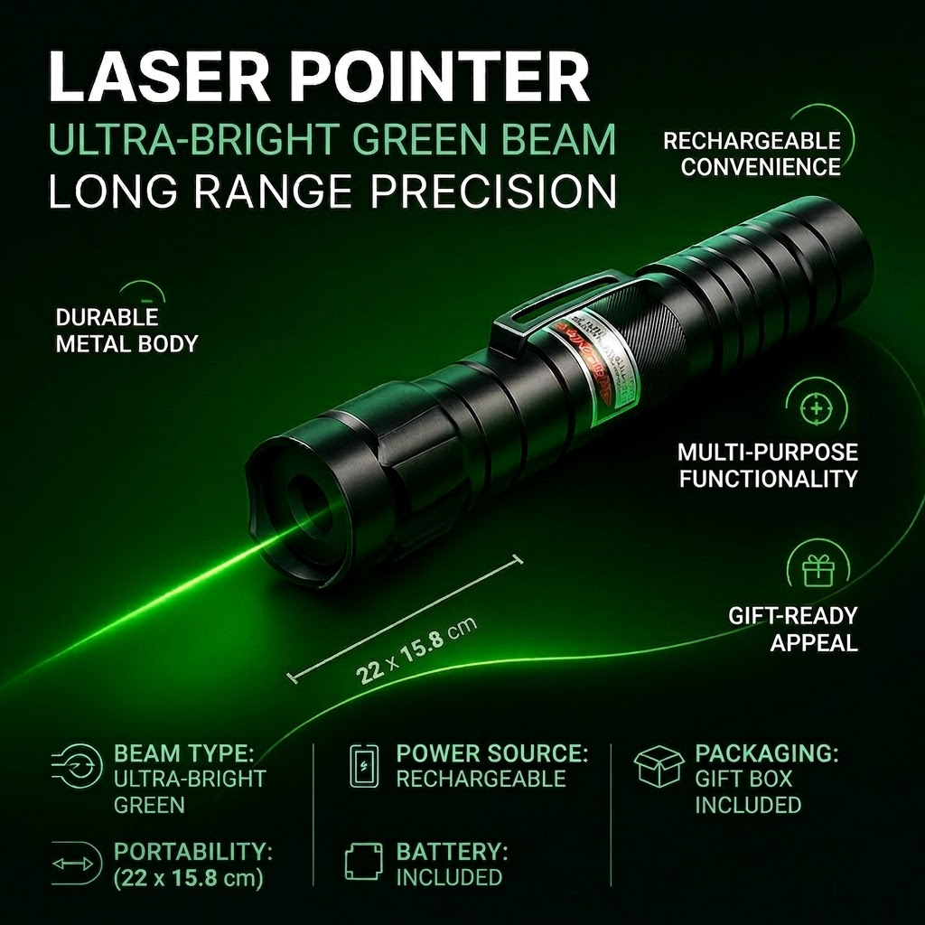Laserpointer Langstrecke Wiederaufladbares Grünes Präzisionswerkzeug