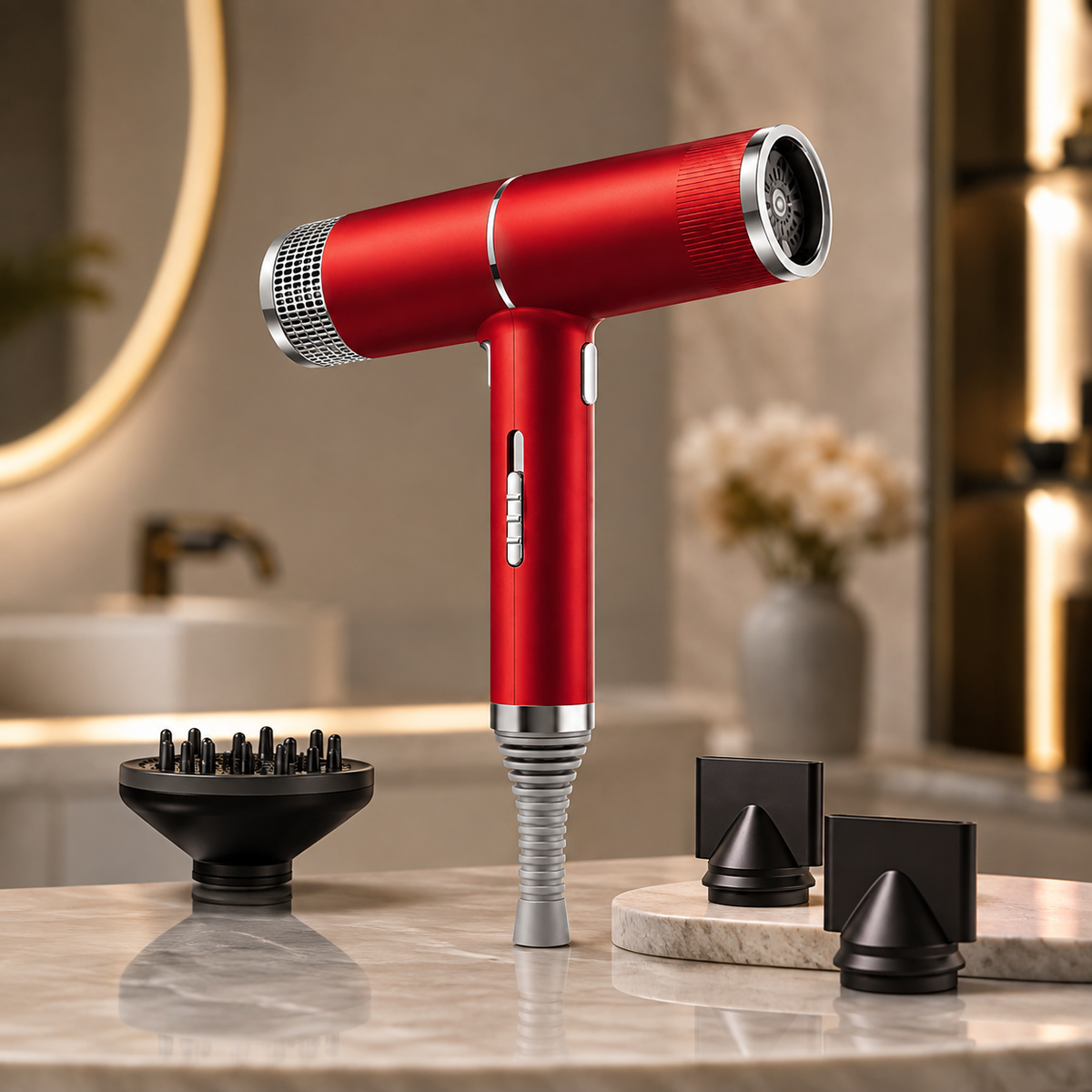 Secador de cabelo profissional leve, de alta velocidade e design compacto