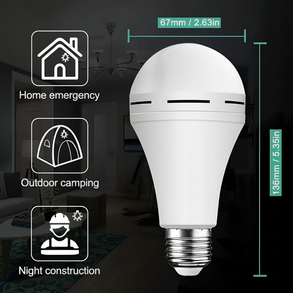 Bombilla LED Recargable de Emergencia Luz Blanca Potente