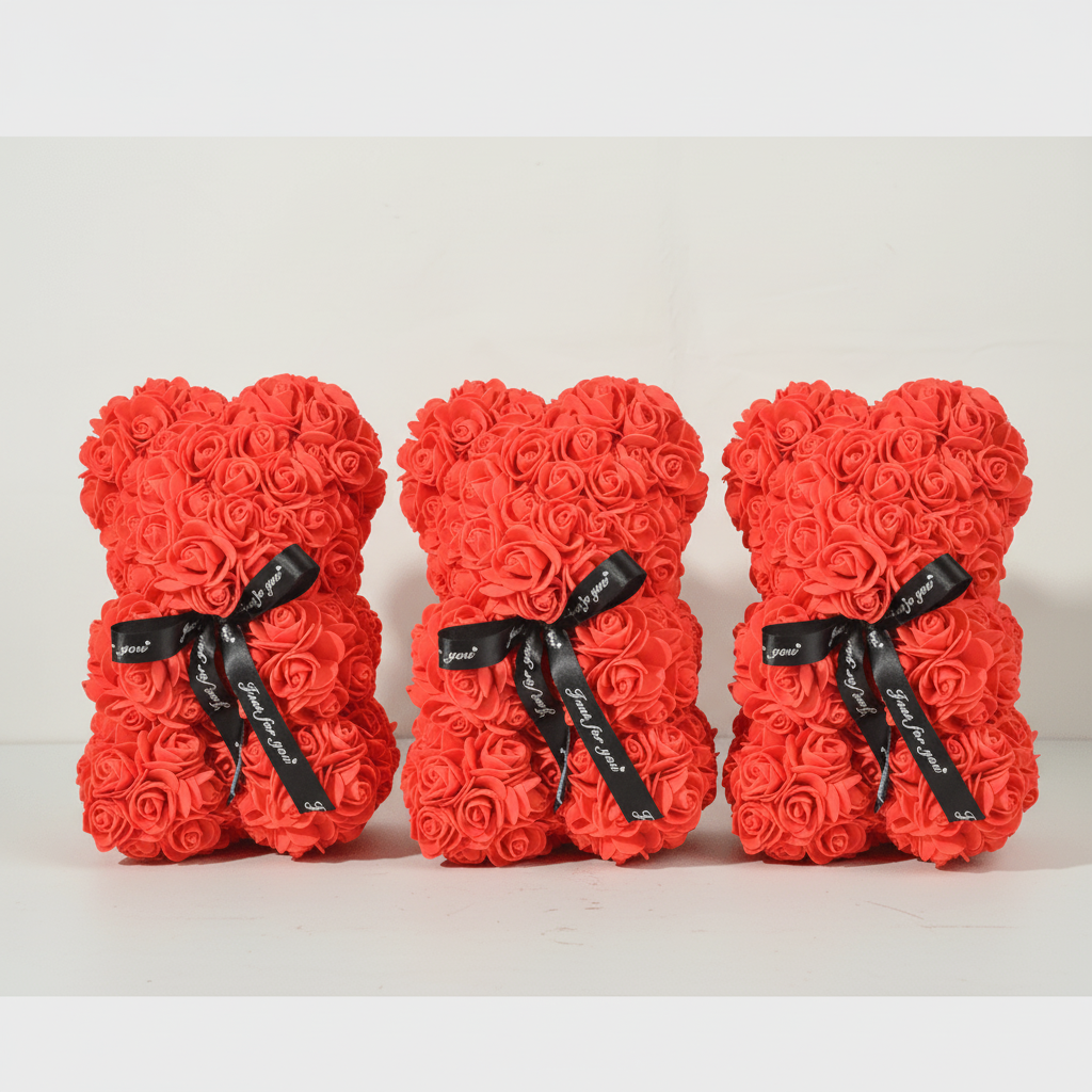 Kunstig Blomst Rose Bjørn Skum Valentinsgave