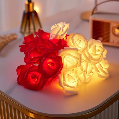 Lichterkette Rosenblüte Batteriebetriebene Romantische Dekoration