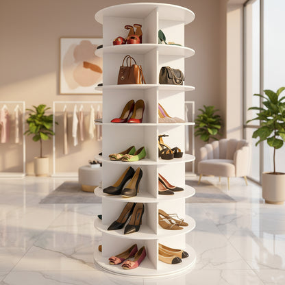 Estante para Sapatos Rotativa Vertical Organizador de Plástico para Poupar Espaço
