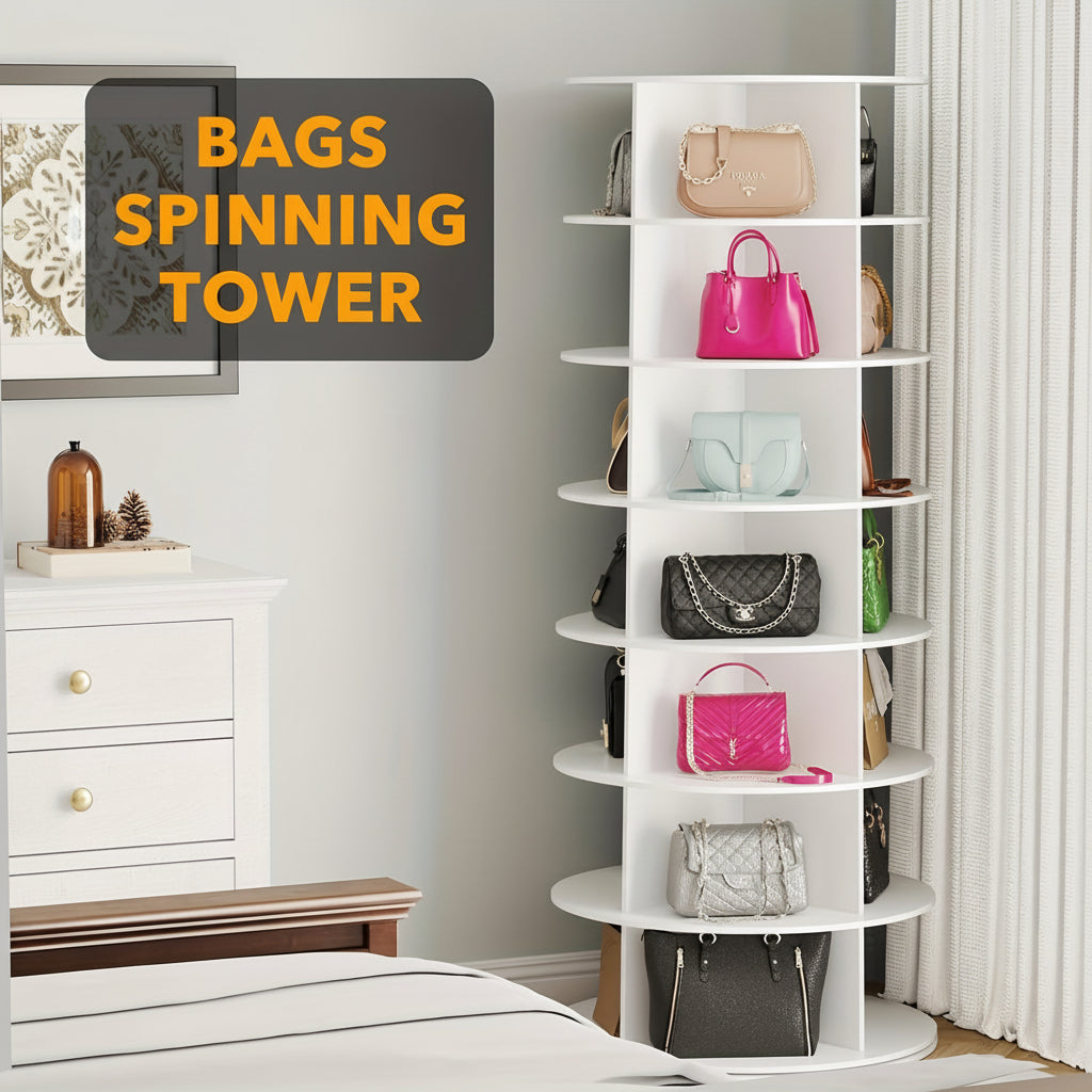 Estante para Sapatos Rotativa Vertical Organizador de Plástico para Poupar Espaço