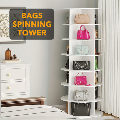 Estante para Sapatos Rotativa Vertical Organizador de Plástico para Poupar Espaço