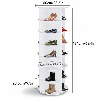 Estante para Sapatos Rotativa Vertical Organizador de Plástico para Poupar Espaço