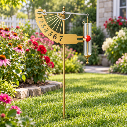Dekorativer Regenmesser als Gartenstecker für den Außenbereich