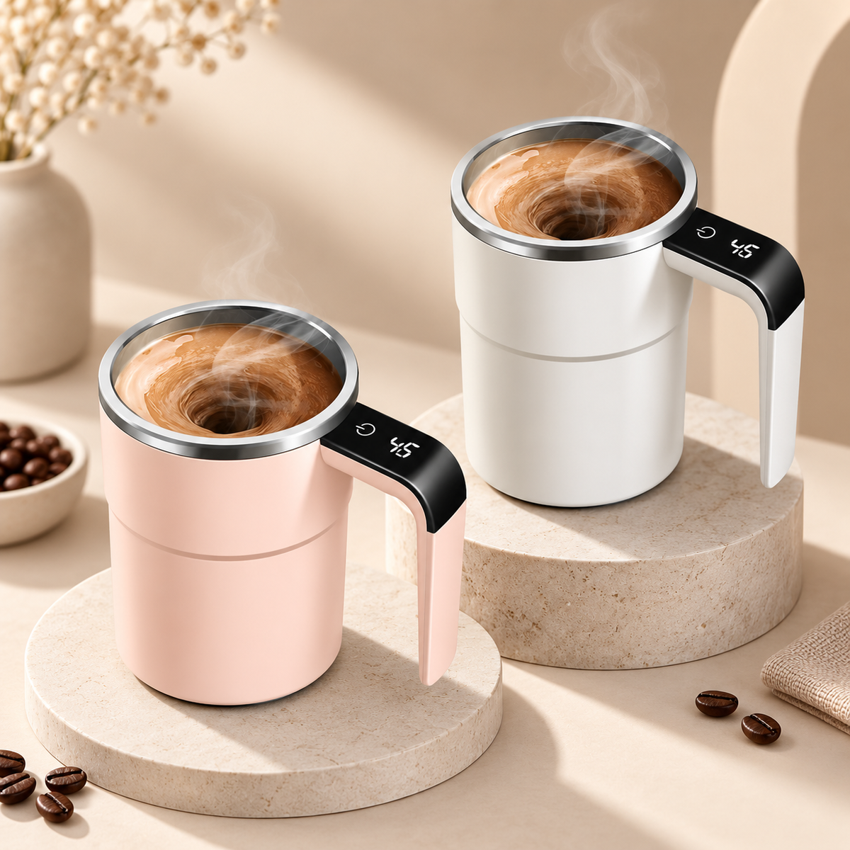 Wiederaufladbarer Kaffeebecher, tragbar, selbstumrührend, für unterwegs