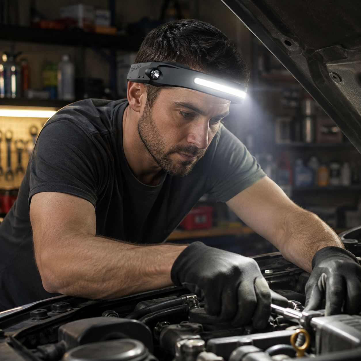 Rechargeable Headlamp LED Adjustable Strap Lightweight