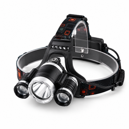 Lampada frontale LED ricaricabile con fascia regolabile per esterni