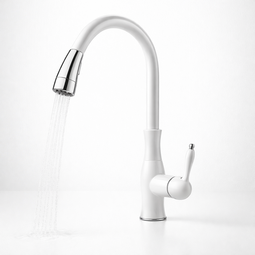 Torneira de Cozinha com Bica Extensível em Metal para Lavatório