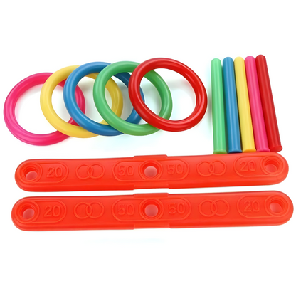 Juego de Lanzamiento de Aros al Aire Libre Set Portátil para Fiestas Familiares