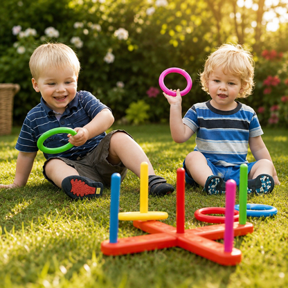 Juego de Lanzamiento de Aros al Aire Libre Set Portátil para Fiestas Familiares