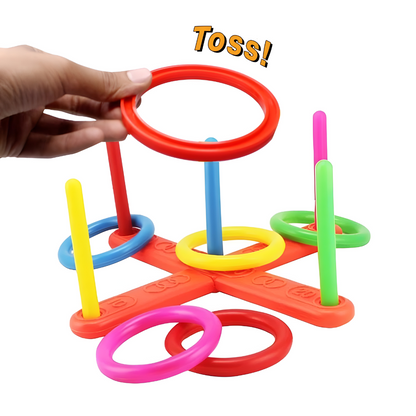 Juego de Lanzamiento de Aros al Aire Libre Set Portátil para Fiestas Familiares