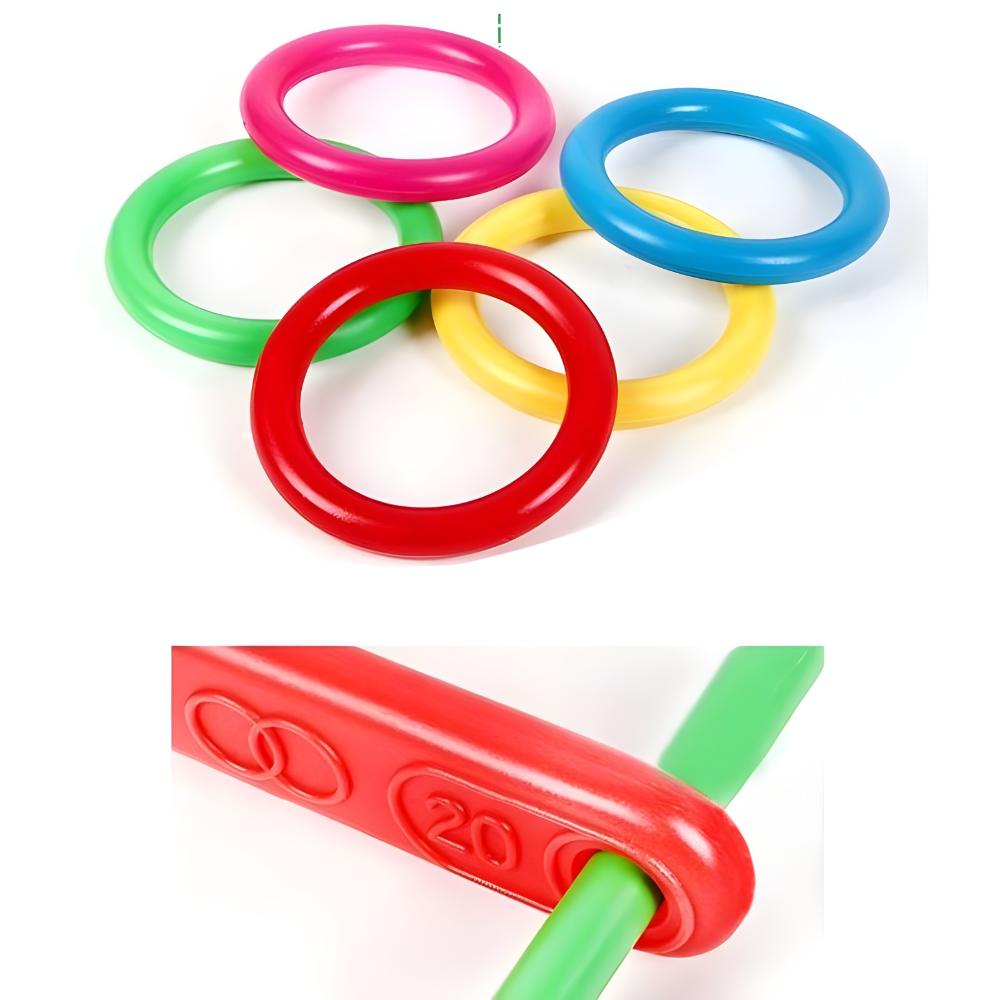 Juego de Lanzamiento de Aros al Aire Libre Set Portátil para Fiestas Familiares