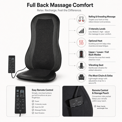 Rollende Massage-Sitzauflage mit Vibration und ergonomischem Design