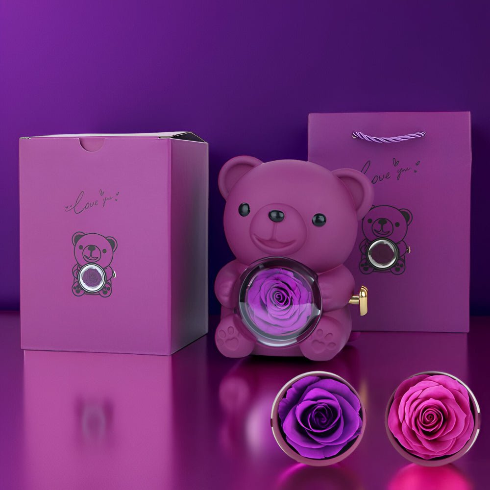 Scatola Regalo Orsetto Rosa Conservata Espositore per Gioielli