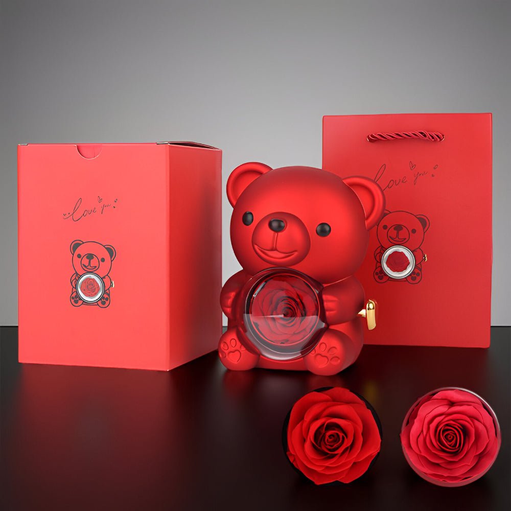Scatola Regalo Orsetto Rosa Conservata Espositore per Gioielli