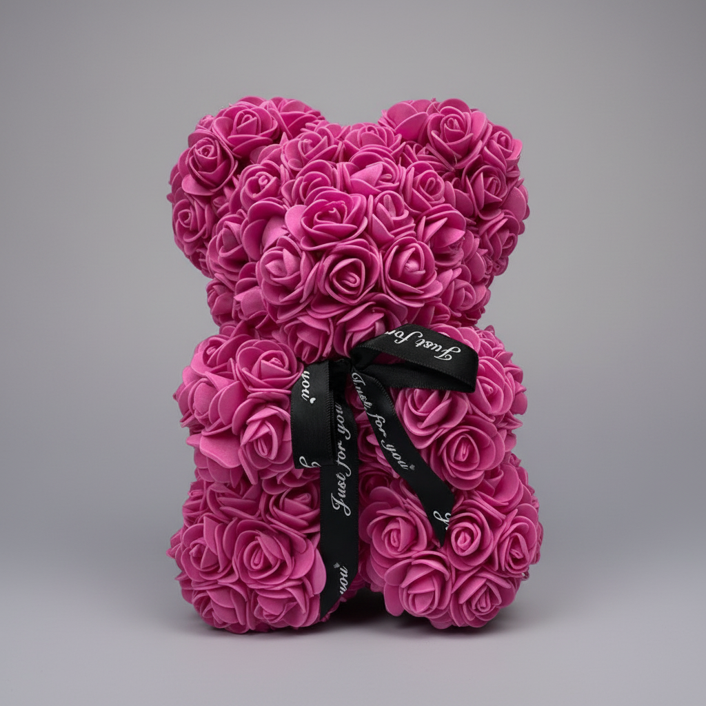 Oso de Rosas Regalo para el Día de la Madre Decoración de Osito con Flores Artificiales
