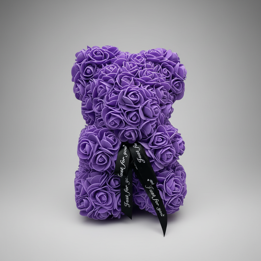 Oso de Rosas Regalo para el Día de la Madre Decoración de Osito con Flores Artificiales