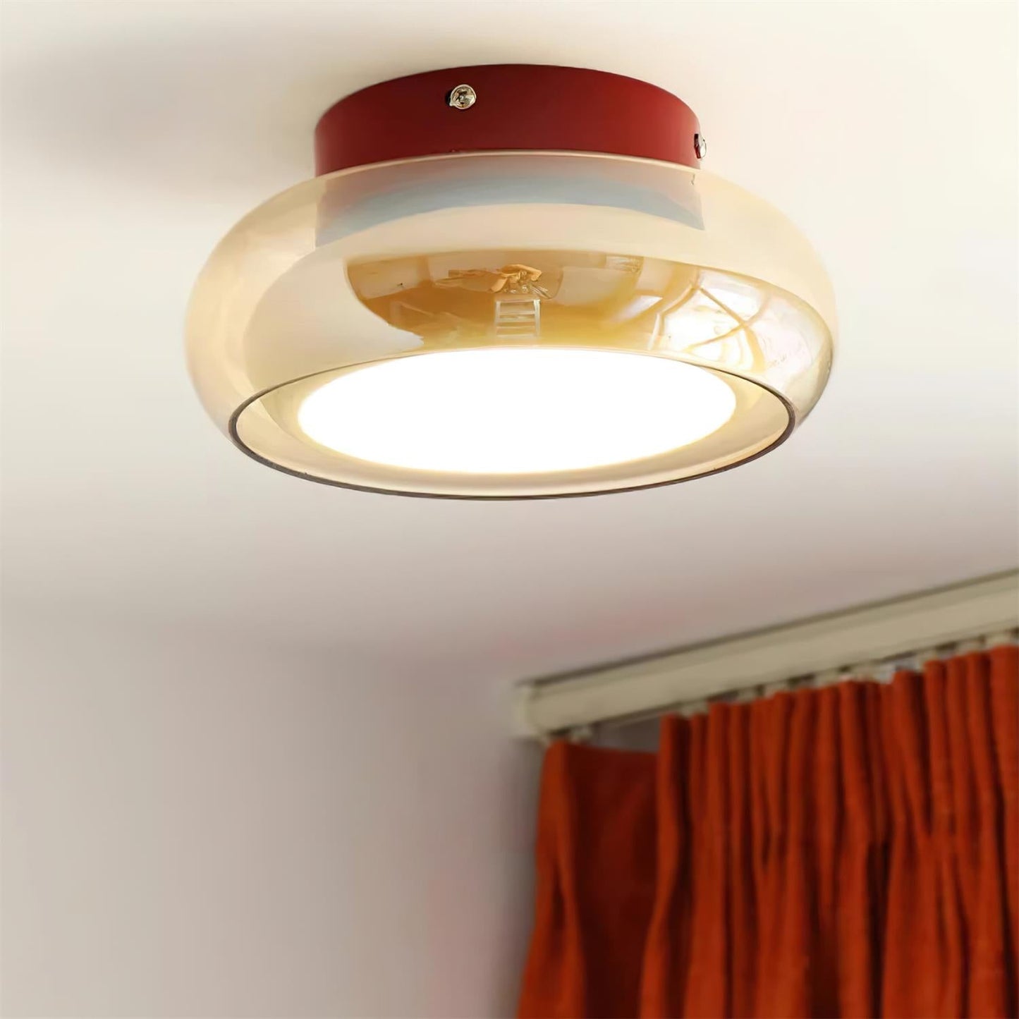 Lámpara de techo empotrada de vidrio retro June | Lámpara LED de interior