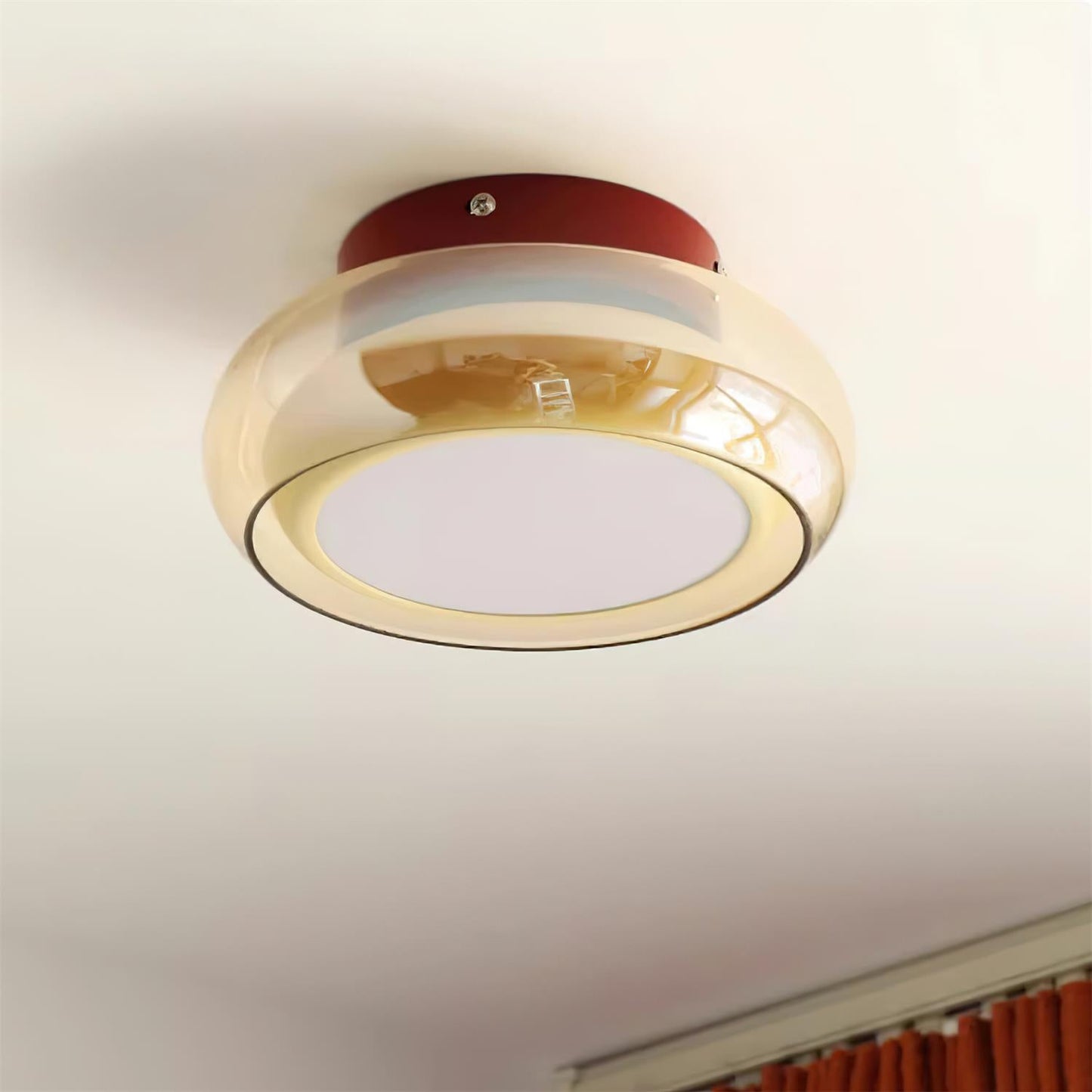 Lámpara de techo empotrada de vidrio retro June | Lámpara LED de interior
