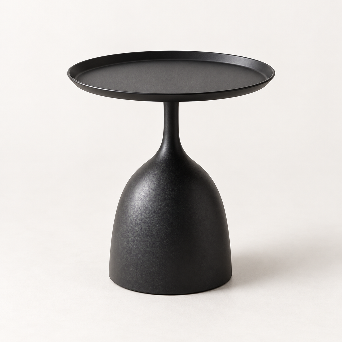 Round Metal Modern Side Table Pedestal Minimalist Design