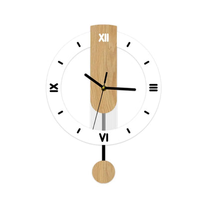 Orologio da Parete Minimalista a Pendolo | Design Moderno in Acrilico e Legno
