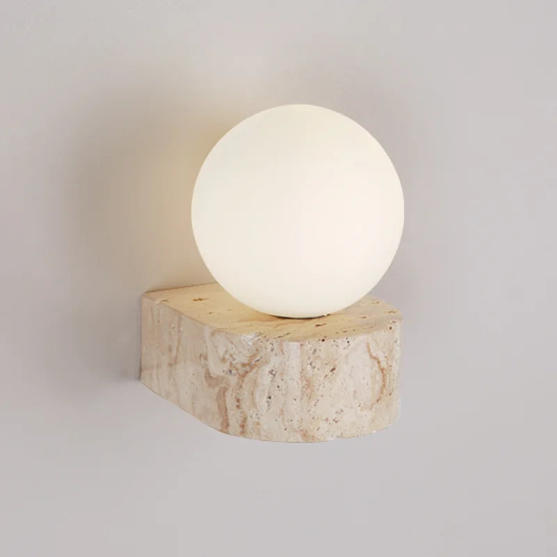 Travertin-Stein-Wandlampe | Moderne japanische LED-Wandleuchte