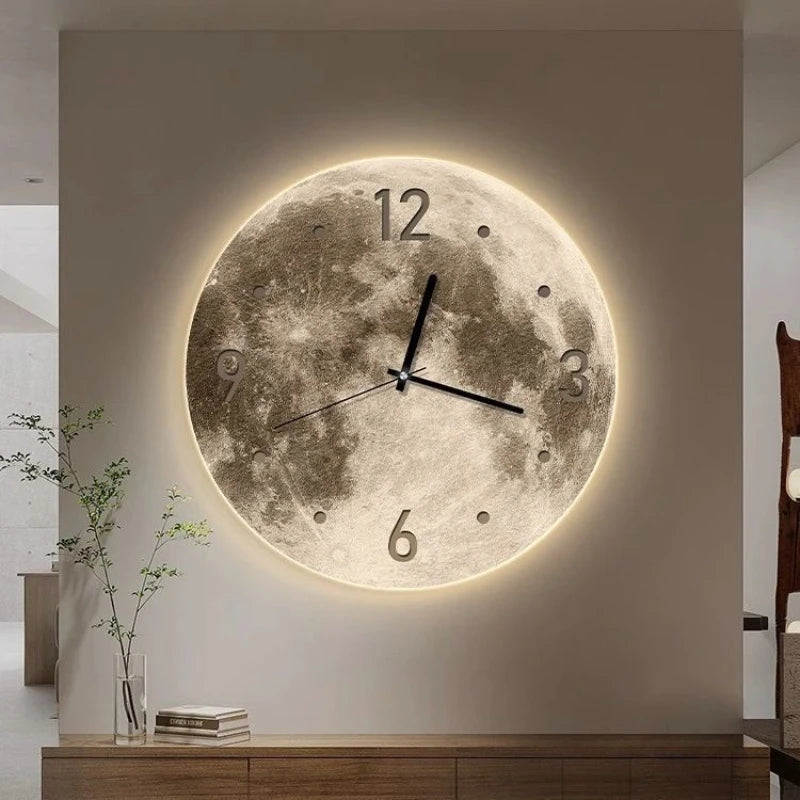 Lunar LED Wanduhr | Beleuchtetes Mond-Design