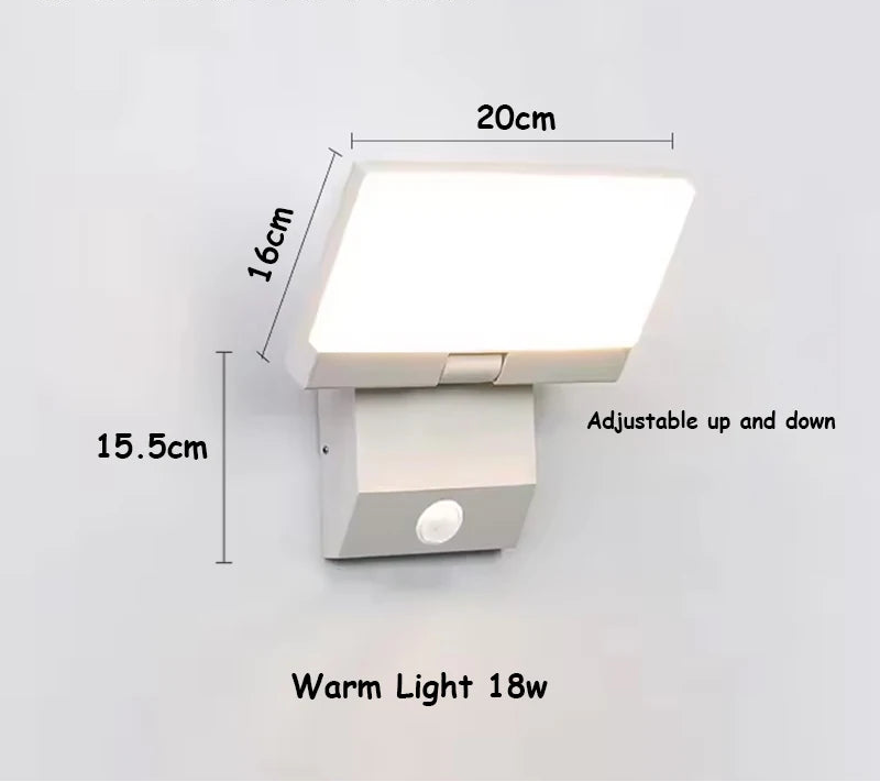 LumiFold Lampă de Perete pentru Exterior | IP65 Rezistent la Apă și Opțiune cu Senzor de Mișcare